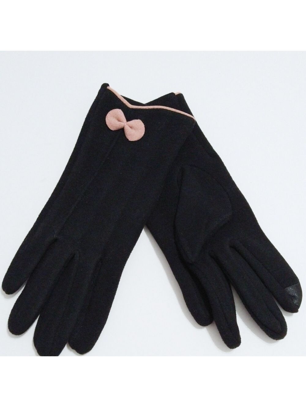 NWT Women's Faux Suede Black Gloves - Picture 4 of 5